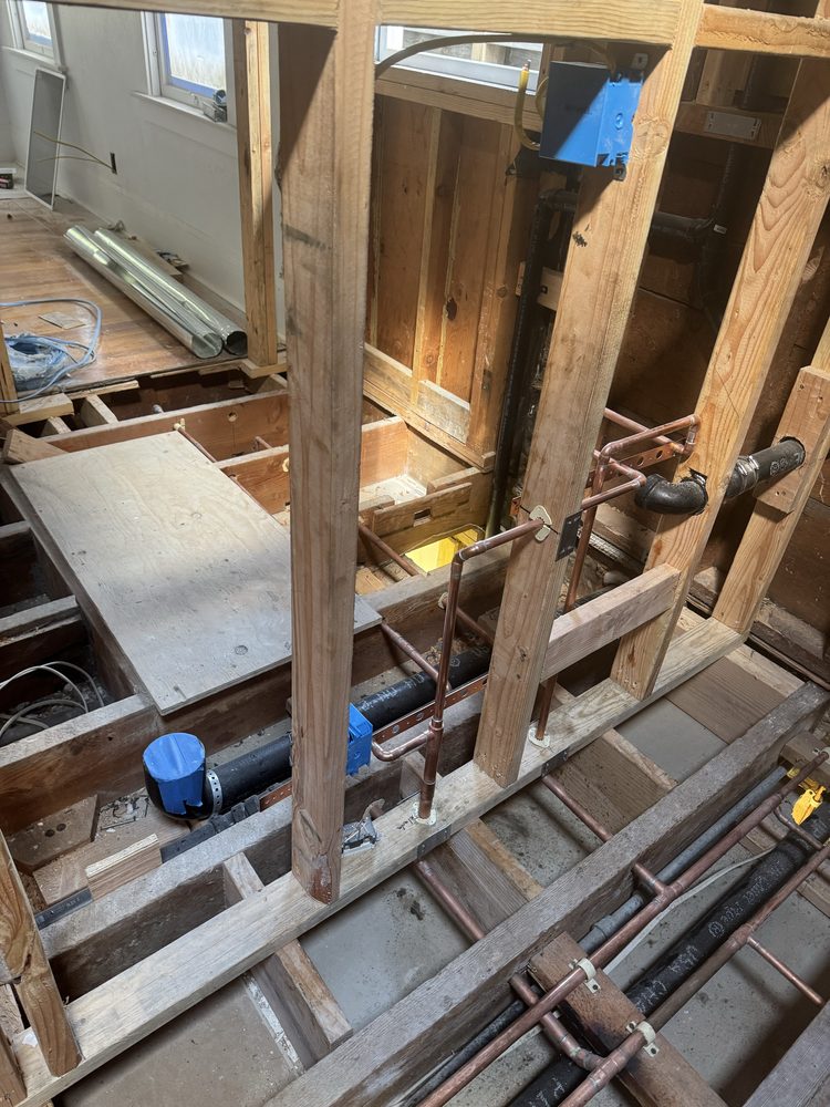 5Star Plumbing Concord technician completing a bathroom remodel plumbing rough-in
